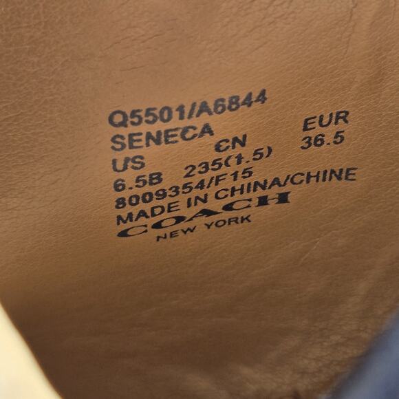 Coach Seneca Shoes Womens Size 6.5 Black Leather Booties Heels Zip Dressy - Picture 8 of 14